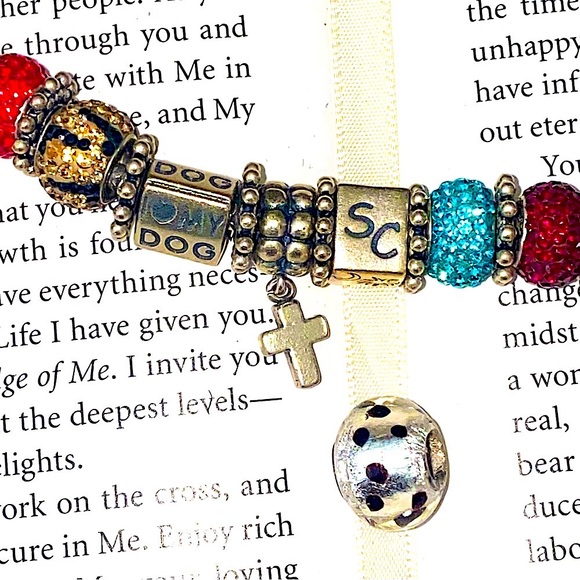 Sterling Silver Swarovski Chrystal charm bracelet - Picture 1 of 9